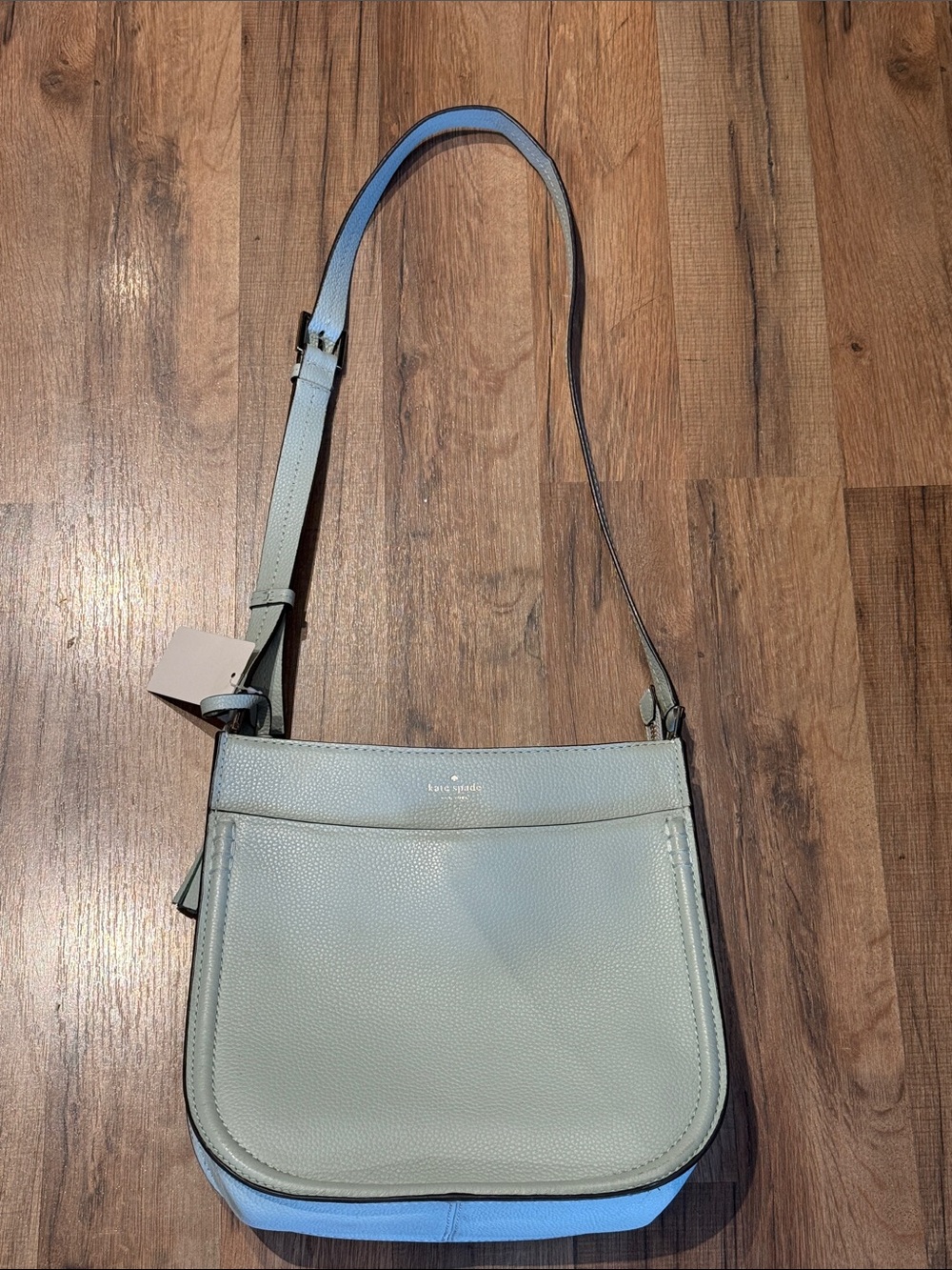 kate spade Pebbled Leather Crossbody in Light Sage